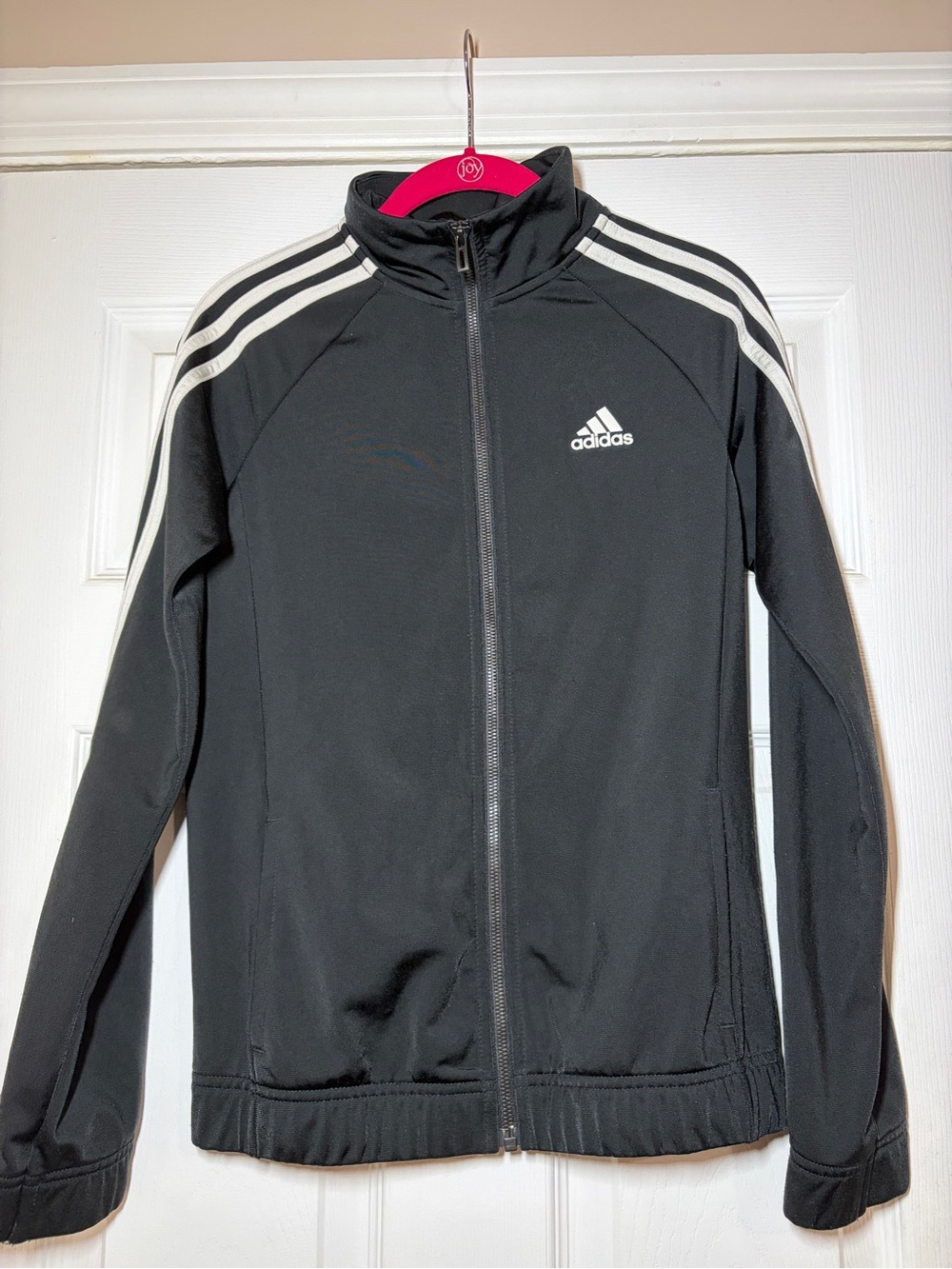 adidas Black Track Jacket with White Stripes